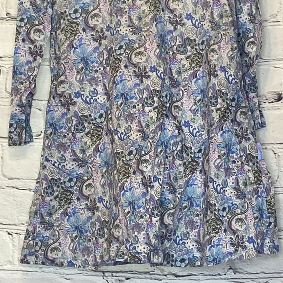 Rabbit Moon Blue Gray Floral Dress Size 4Y Excellent Condition - Picture 5 of 9